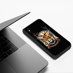 Чехол iPhone XS Max матовый Охота Hunting, цвет: 3D-черный — фото 2