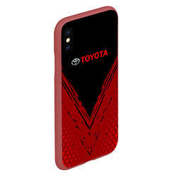 Чехол iPhone XS Max матовый Toyota Красная текстура, цвет: 3D-красный — фото 2