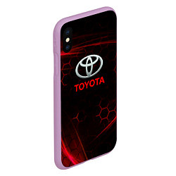 Чехол iPhone XS Max матовый Toyota sport соты, цвет: 3D-сиреневый — фото 2