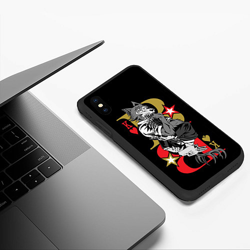 Чехол iPhone XS Max матовый Легоши и Луис Beastars Выдающиеся звери / 3D-Черный – фото 3