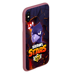 Чехол iPhone XS Max матовый ВОРОН - БРАВО СТАРС Brawl Stars, цвет: 3D-малиновый — фото 2