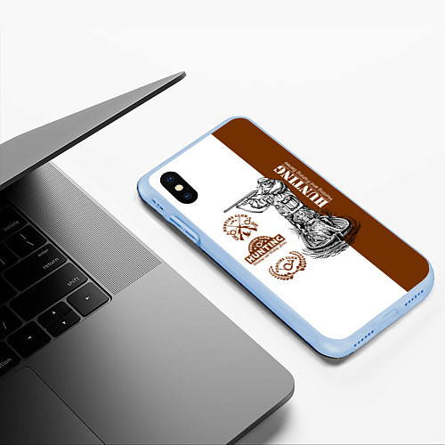 Чехол iPhone XS Max матовый Охота на Утку / 3D-Голубой – фото 3