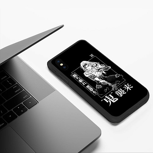 Чехол iPhone XS Max матовый Музан Кибуцуджи - Muzan Kibutsuji / 3D-Черный – фото 3