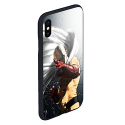 Чехол iPhone XS Max матовый One Punch Man - Сайтама, цвет: 3D-черный — фото 2