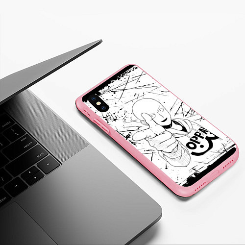 Чехол iPhone XS Max матовый Сайтама - Saitama / 3D-Баблгам – фото 3