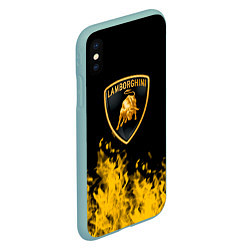 Чехол iPhone XS Max матовый Lamborghini Fire, цвет: 3D-мятный — фото 2