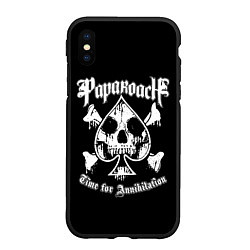 Чехол iPhone XS Max матовый Papa Roach, РОК, цвет: 3D-черный