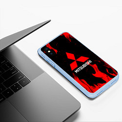 Чехол iPhone XS Max матовый Mitsubishi Red Fire, цвет: 3D-голубой — фото 2