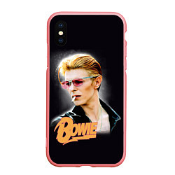 Чехол iPhone XS Max матовый David Bowie Smoking, цвет: 3D-баблгам