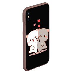 Чехол iPhone XS Max матовый Кошачья любовь навсегда Kitty love forever, цвет: 3D-коричневый — фото 2