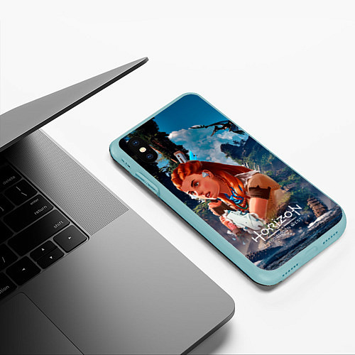 Чехол iPhone XS Max матовый Aloy Horizon / 3D-Мятный – фото 3