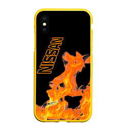 Чехол iPhone XS Max матовый NISSAN Супер класса авто, цвет: 3D-желтый