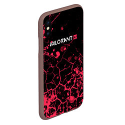 Чехол iPhone XS Max матовый Valorant: Брызги красок трещины, цвет: 3D-коричневый — фото 2