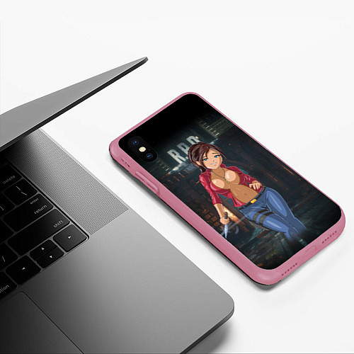 Чехол iPhone XS Max матовый Claire Redfield from Resident Evil 2 remake by sex / 3D-Малиновый – фото 3