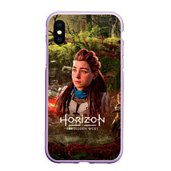 Чехол iPhone XS Max матовый Horizon Forbidden West Aloy, цвет: 3D-сиреневый