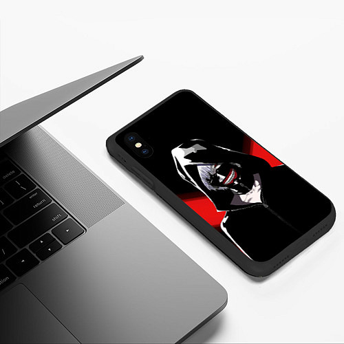 Чехол iPhone XS Max матовый Ghoul red line / 3D-Черный – фото 3