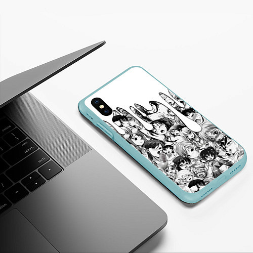 Чехол iPhone XS Max матовый АХЕГАО - AHEGAO ПОДТЕКИ / 3D-Мятный – фото 3