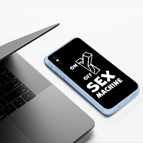 Чехол iPhone XS Max матовый SEX MACHINE Секс Машина / 3D-Голубой – фото 3