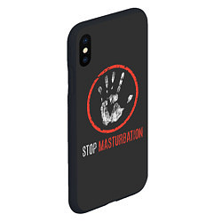 Чехол iPhone XS Max матовый STOP MASTURBATION, цвет: 3D-черный — фото 2