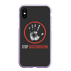 Чехол iPhone XS Max матовый STOP MASTURBATION, цвет: 3D-светло-сиреневый