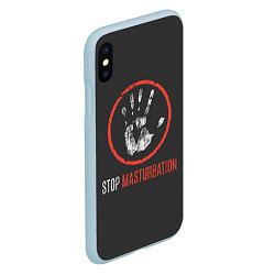 Чехол iPhone XS Max матовый STOP MASTURBATION, цвет: 3D-голубой — фото 2