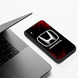 Чехол iPhone XS Max матовый HONDA RACING Sport Style, цвет: 3D-черный — фото 2