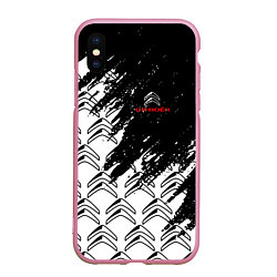 Чехол iPhone XS Max матовый Ситроен citroen c4, цвет: 3D-розовый