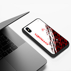 Чехол iPhone XS Max матовый Citroen ситроен, цвет: 3D-черный — фото 2