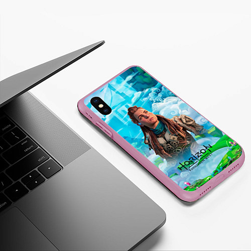 Чехол iPhone XS Max матовый Horizon дикий лес / 3D-Розовый – фото 3