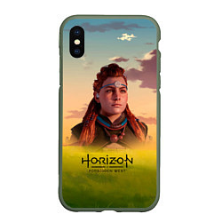 Чехол iPhone XS Max матовый Horizon Forbidden West Aloy, цвет: 3D-темно-зеленый