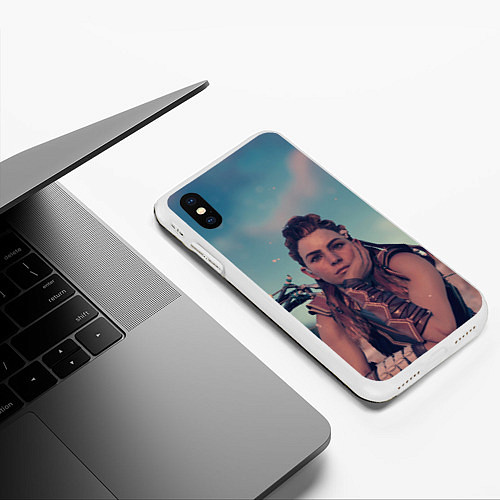 Чехол iPhone XS Max матовый Horizon Forbidden West - Aloy / 3D-Белый – фото 3