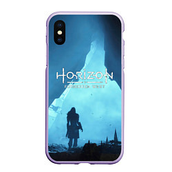 Чехол iPhone XS Max матовый Horizon Forbidden West - таинственная неизвестност, цвет: 3D-светло-сиреневый