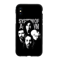 Чехол iPhone XS Max матовый System of a Down рок группа, цвет: 3D-черный