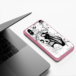 Чехол iPhone XS Max матовый Drowning in illusions, цвет: 3D-малиновый — фото 2