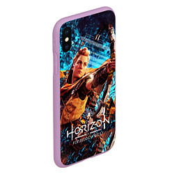 Чехол iPhone XS Max матовый Horizon Forbidden West - Элой арт, цвет: 3D-сиреневый — фото 2