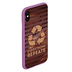 Чехол iPhone XS Max матовый Everything repeats, цвет: 3D-фиолетовый — фото 2