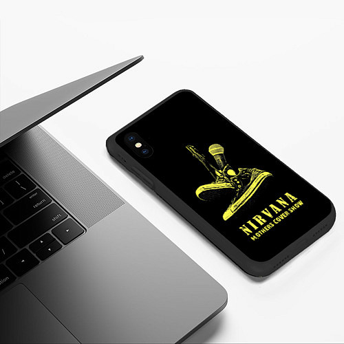 Чехол iPhone XS Max матовый Nirvana Нирвана / 3D-Черный – фото 3