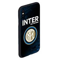 Чехол iPhone XS Max матовый INTER Pro Football Разводы, цвет: 3D-черный — фото 2
