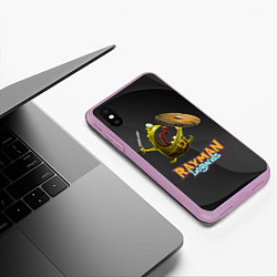 Чехол iPhone XS Max матовый Rayman Legends Black, цвет: 3D-сиреневый — фото 2