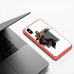 Чехол iPhone XS Max матовый Forbidden West Horizon, цвет: 3D-красный — фото 2