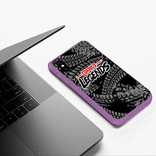 Чехол iPhone XS Max матовый Grid Legends Гонки / 3D-Фиолетовый – фото 3