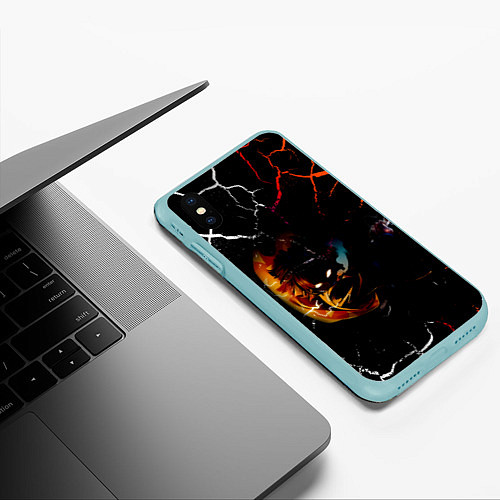 Чехол iPhone XS Max матовый КЛИНОК РАССЕКАЮЩИЙ ДЕМОНОВ Зеницу Агацума / 3D-Мятный – фото 3