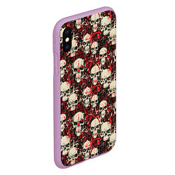 Чехол iPhone XS Max матовый Кровавые Черепа Skulls, цвет: 3D-сиреневый — фото 2