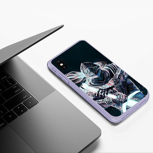 Чехол iPhone XS Max матовый Бродяга с мечом / 3D-Светло-сиреневый – фото 3