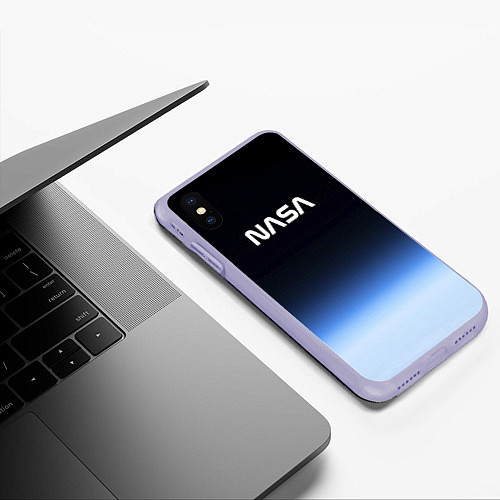 Чехол iPhone XS Max матовый NASA с МКС / 3D-Светло-сиреневый – фото 3
