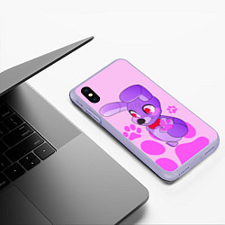 Чехол iPhone XS Max матовый Bonnie the Rabbit UCN, цвет: 3D-светло-сиреневый — фото 2