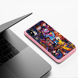 Чехол iPhone XS Max матовый Cute Fnaf Pattern, цвет: 3D-баблгам — фото 2