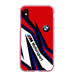 Чехол iPhone XS Max матовый БМВ МОТОСПОРТ BMW MOTOSPORT, цвет: 3D-розовый