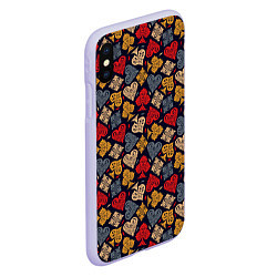 Чехол iPhone XS Max матовый Карточные Масти Cards, цвет: 3D-светло-сиреневый — фото 2