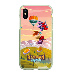 Чехол iPhone XS Max матовый Rayman воздушные шары, цвет: 3D-салатовый